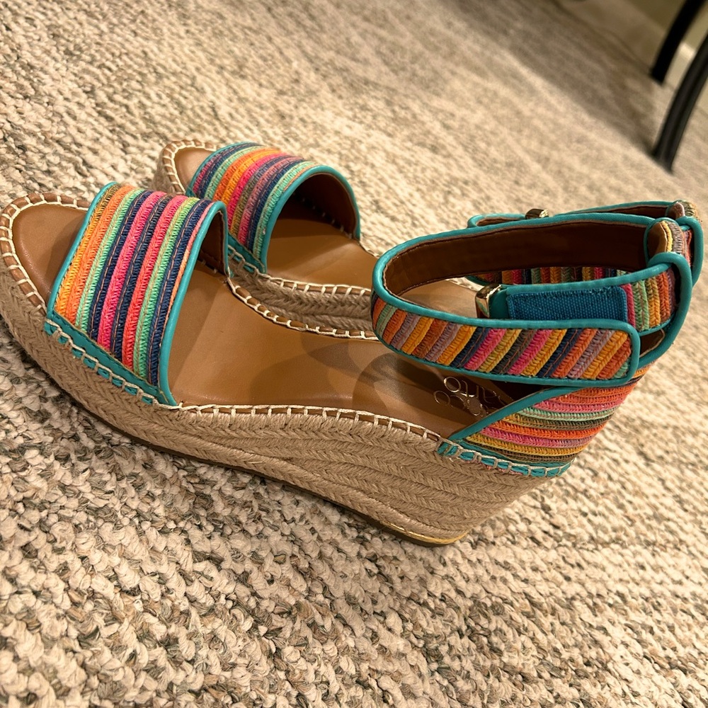 Women’s open toe Franco Sarto colorful heels